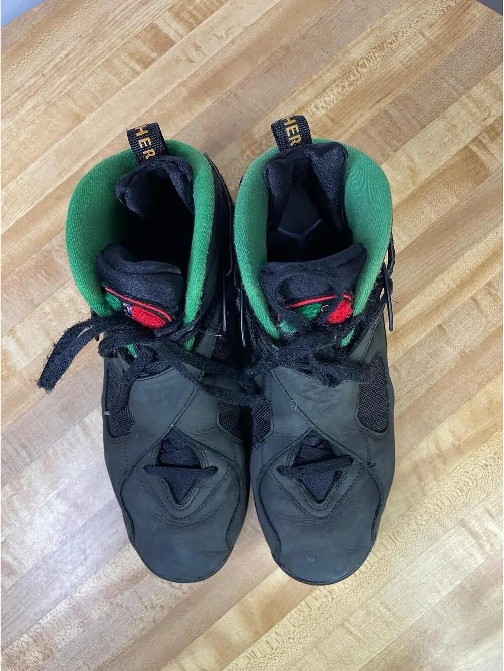 Size 10.5- Air Jordan 8 Retro Tinker - Air Raid Black/Green/Yellow 305381-004